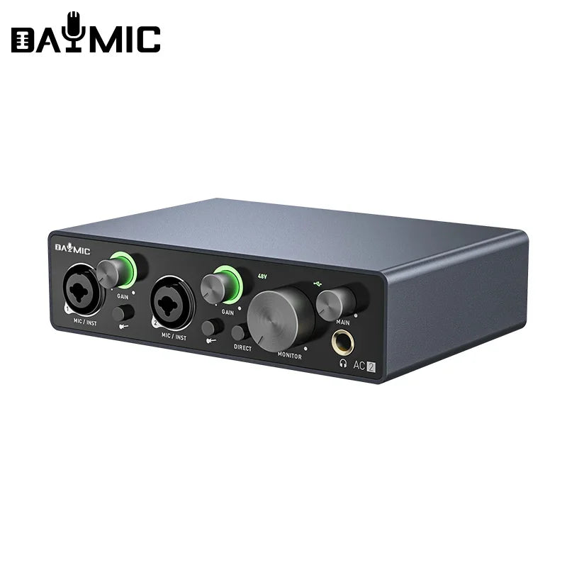 Audio Interface Recording Studio Usb External Sound Card Recording Guitar 2 Channel Interface Audio Аудиоинтерфейс
