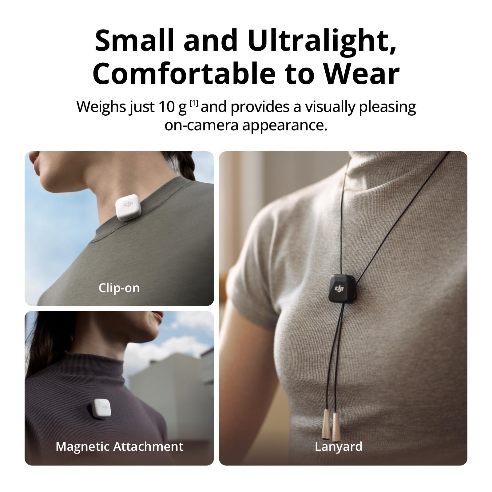 DJI Mic Mini Wireless Lavalier Microphone Compact Noise Cancelling 48 Hour Ba...