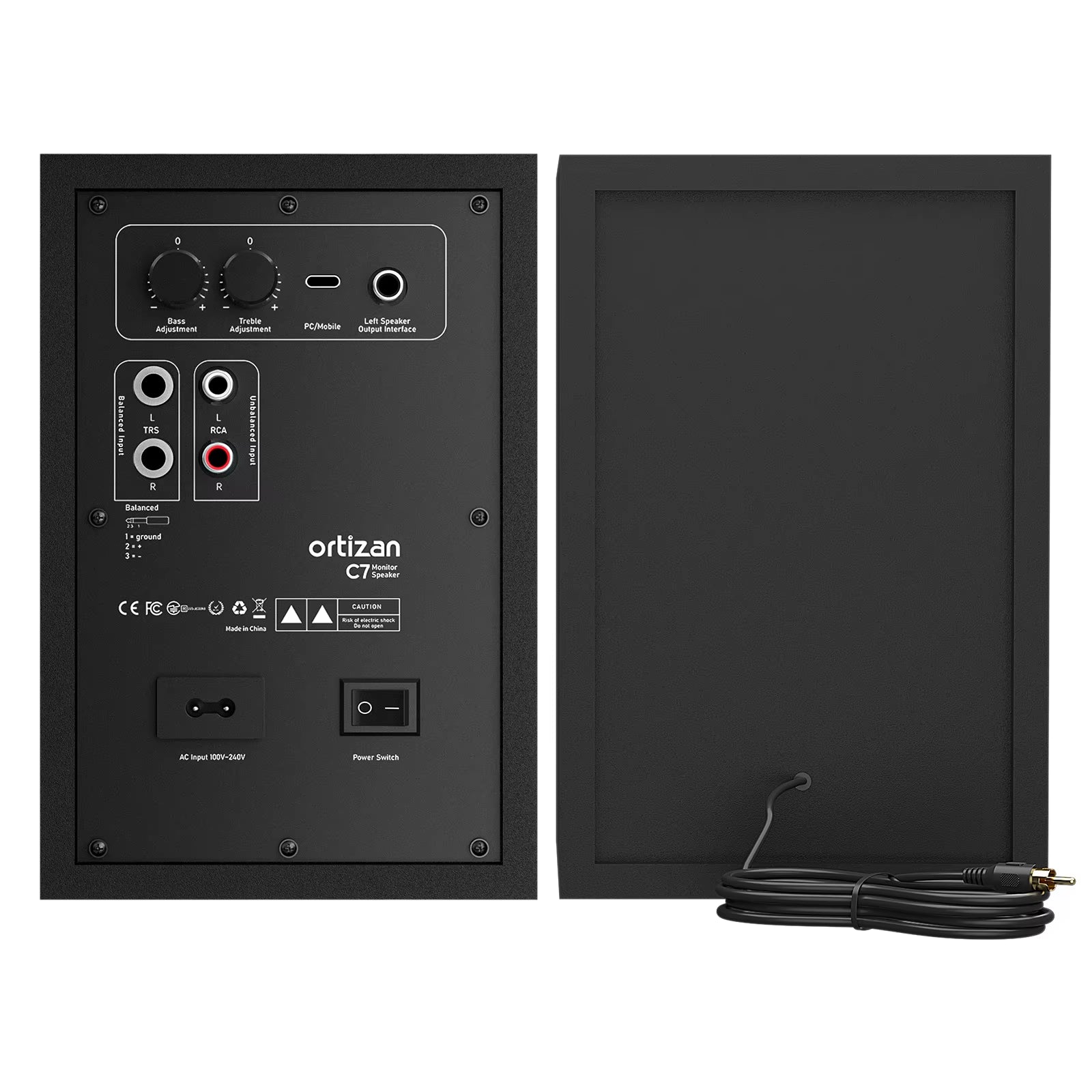 Ortizan C7 Dual-Mode 2.0 Studio Monitors, Active Monitor Speakers for near Field Music Production, Bluetooth 5.3 Wireless