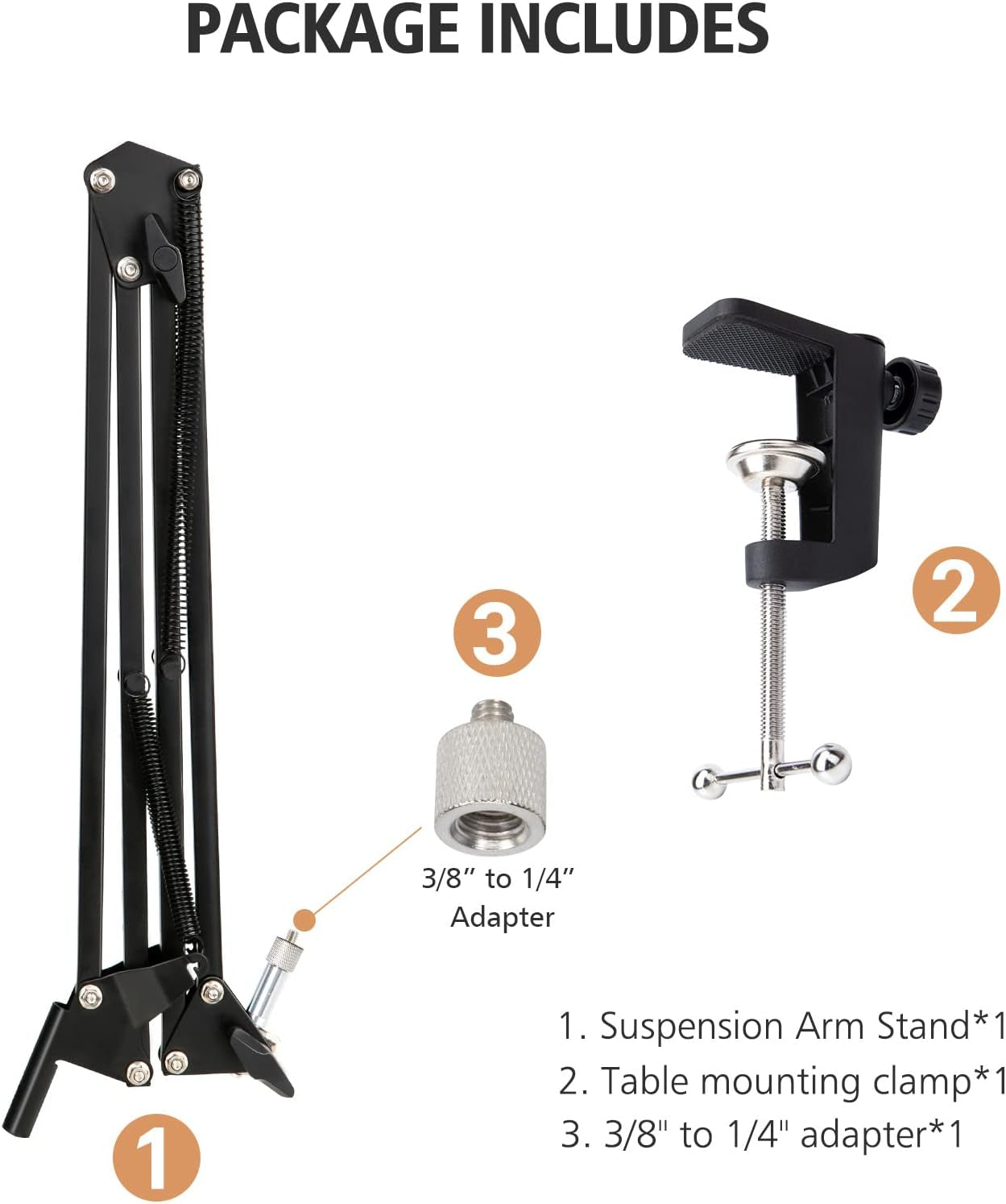 Boom Arm Mic Stand Compatible with Elgato Wave 3, Adjustable USB Mic Holder